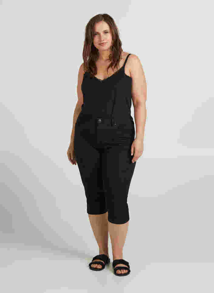 Slim fit Emily capri-jeans, Black, Model image number 3