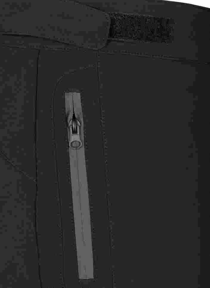 Softshell byxor med justerbart kardborreband, Black, Packshot image number 3