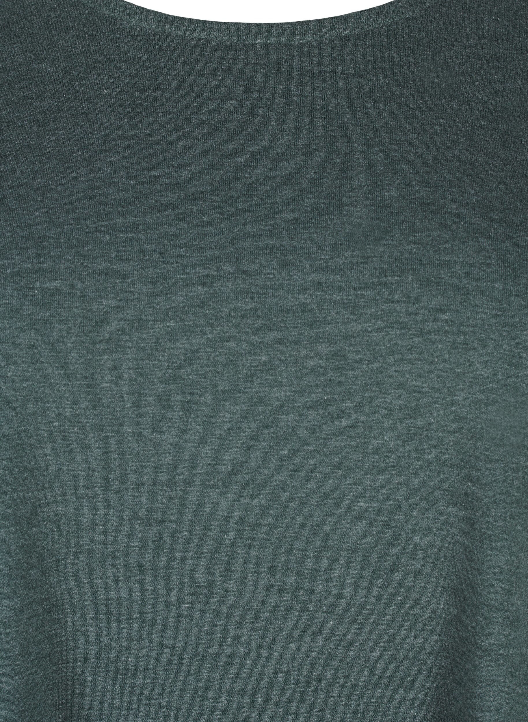 Zizzi L&aring;ng&auml;rmad T-shirt med rund hals, Scarab Mel., Packshot image number 2