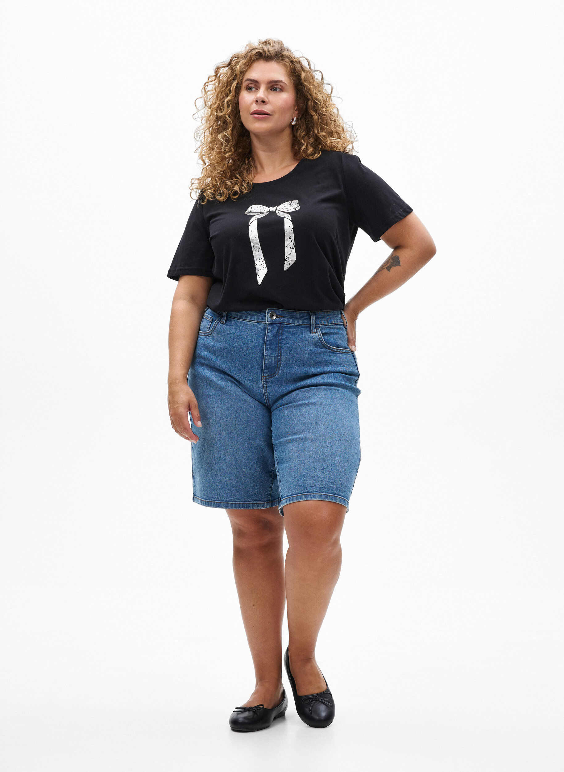 ZizziT-shirt med tryck, Svart, Model image number 1