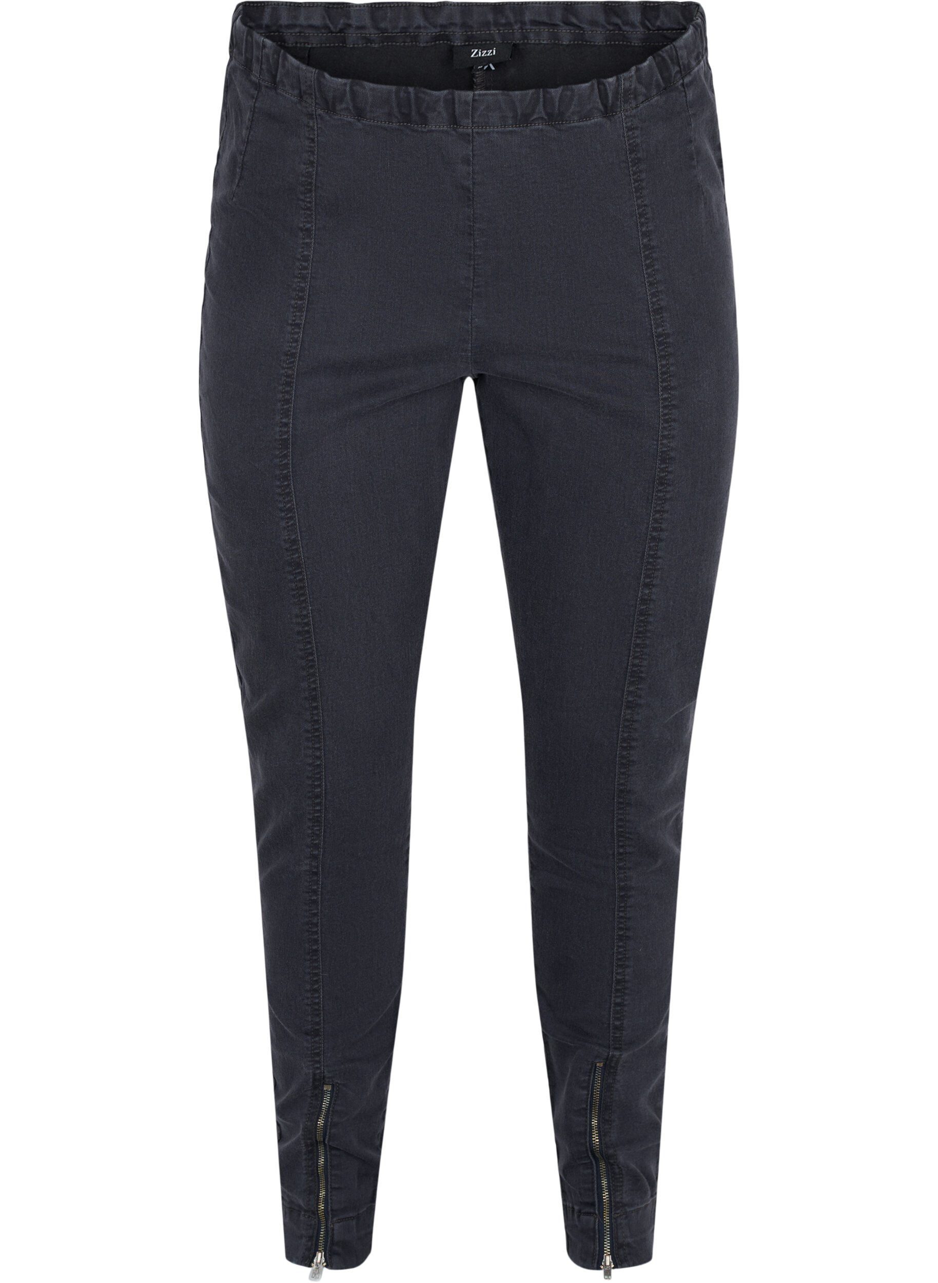 Zizzi Jeggings med dragkedja, Grey Wash, Packshot image number 0