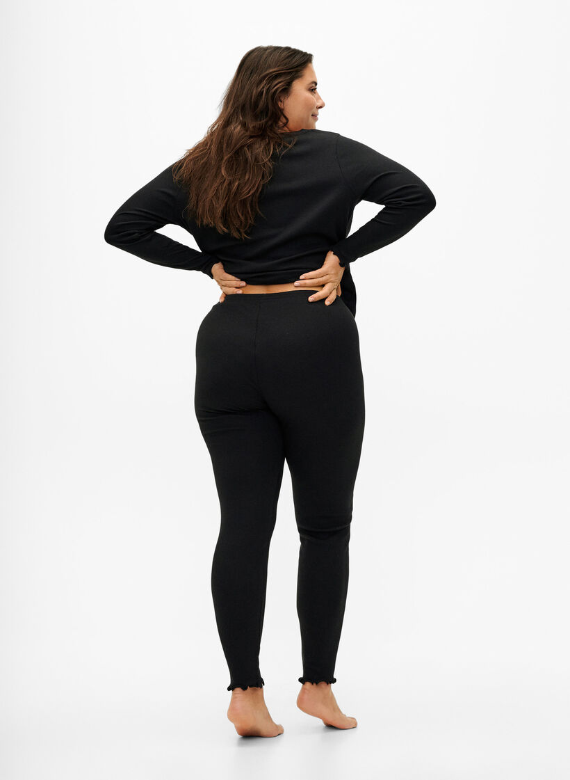 Ribbade byxor med tight passform, Black, Model image number 1