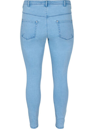 Croppade Amy jeans med blixtlås, Light blue denim, Packshot image number 1