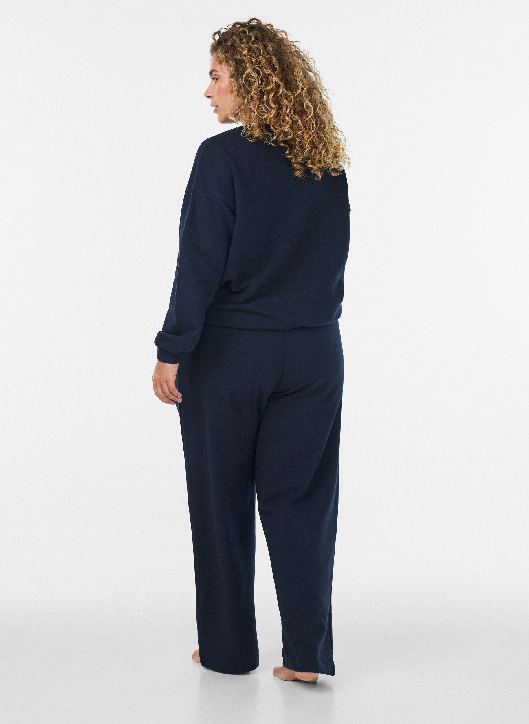 ZizziMjukisbyxor med fickor, Bl&aring;, Model image number 1