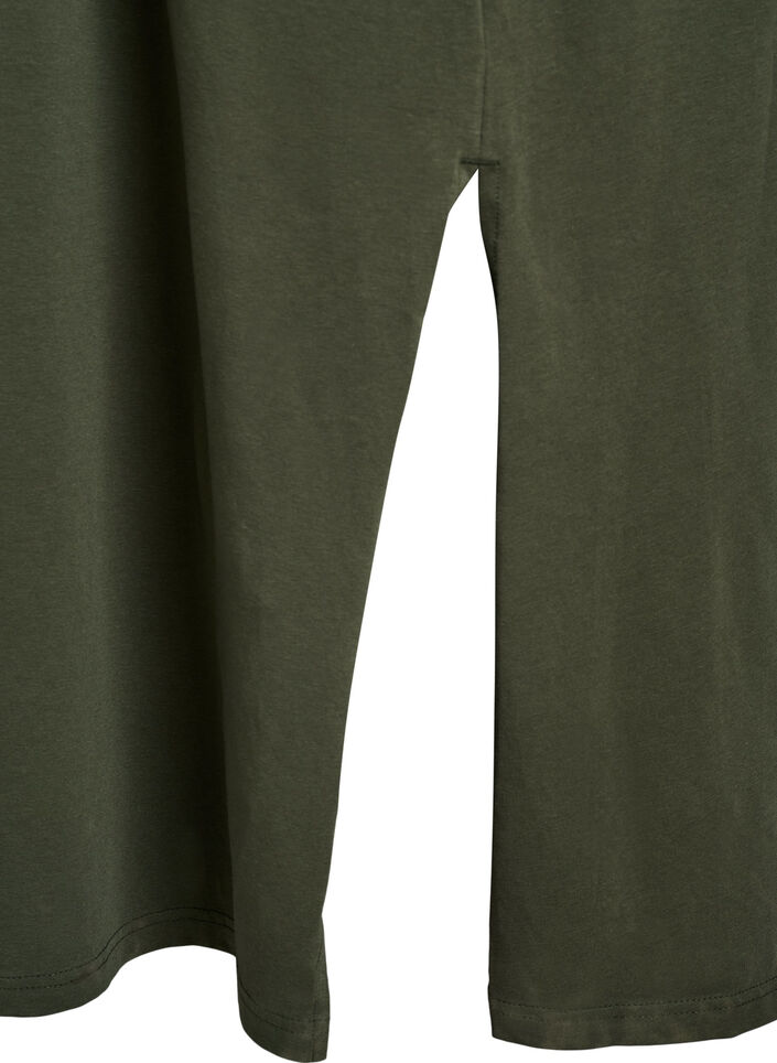 Midiklänning i bomull med korta ärmar, Grön, Packshot image number 3