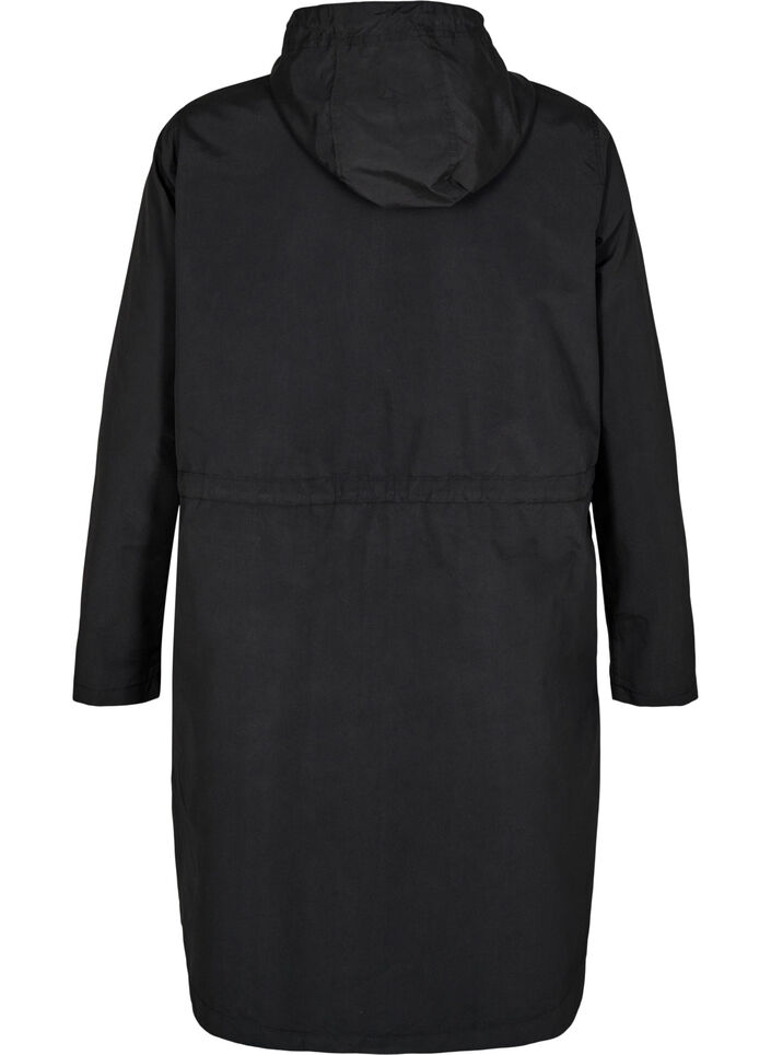 FLASH - Vattenavvisande parkas med huva, Svart, Packshot image number 1