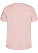T-shirt i ekologisk bomull med tryck framtill, Rosa, Packshot image number 1