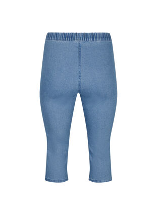 FLASH - Slim fit capribyxor i jeans med hög midja , Light Blue Denim, Packshot image number 1