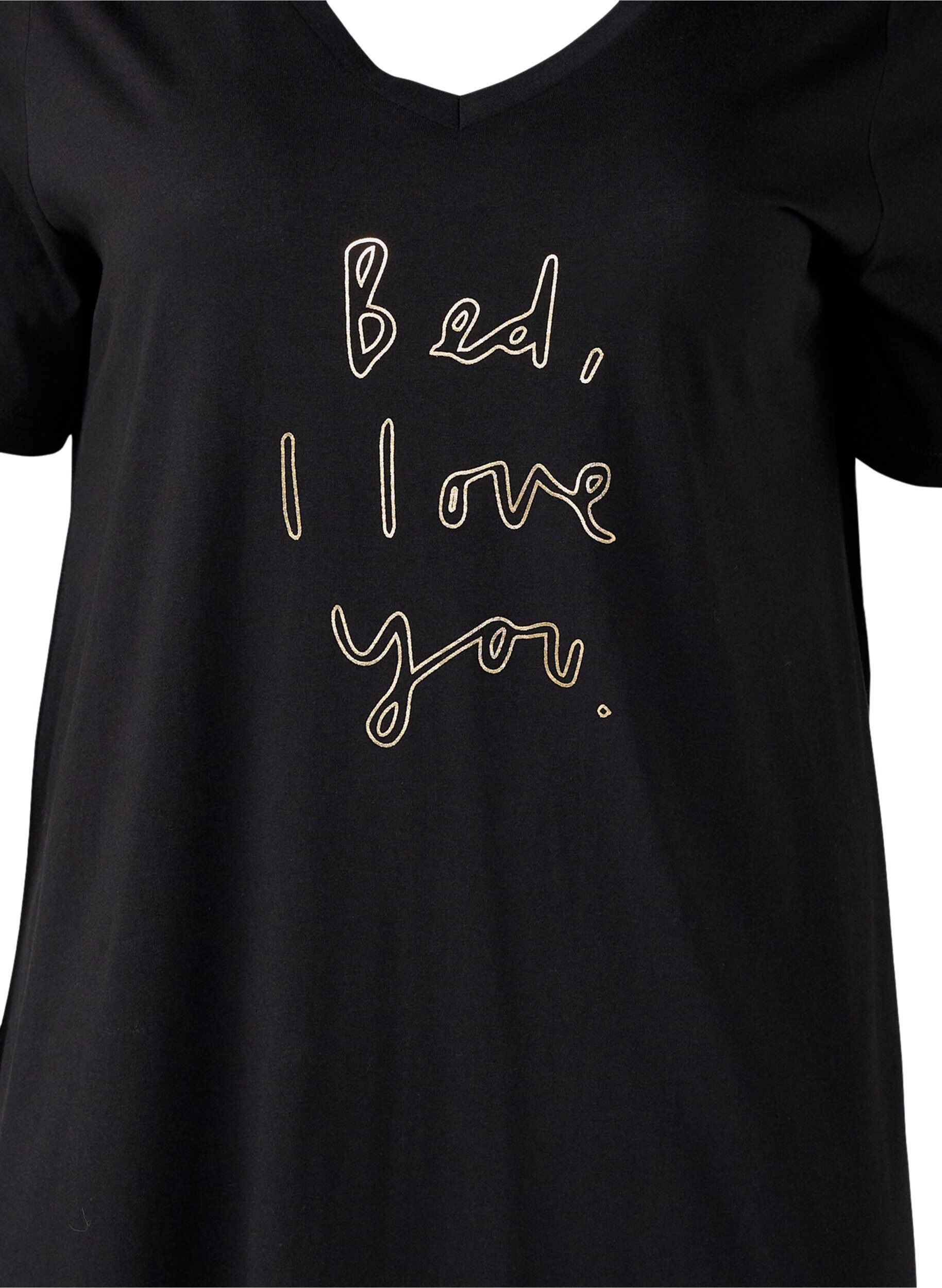 Zizzi Nattlinne i ekologisk bomull med v-ringning, , Packshot image number 2