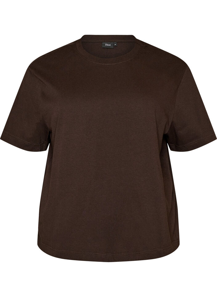 Boxig t-shirt i bomull, Brun, Packshot image number 0