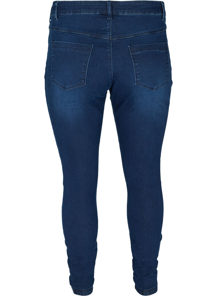 Jeggings i bomullsmix, Dark blue denim, Packshot image number 1