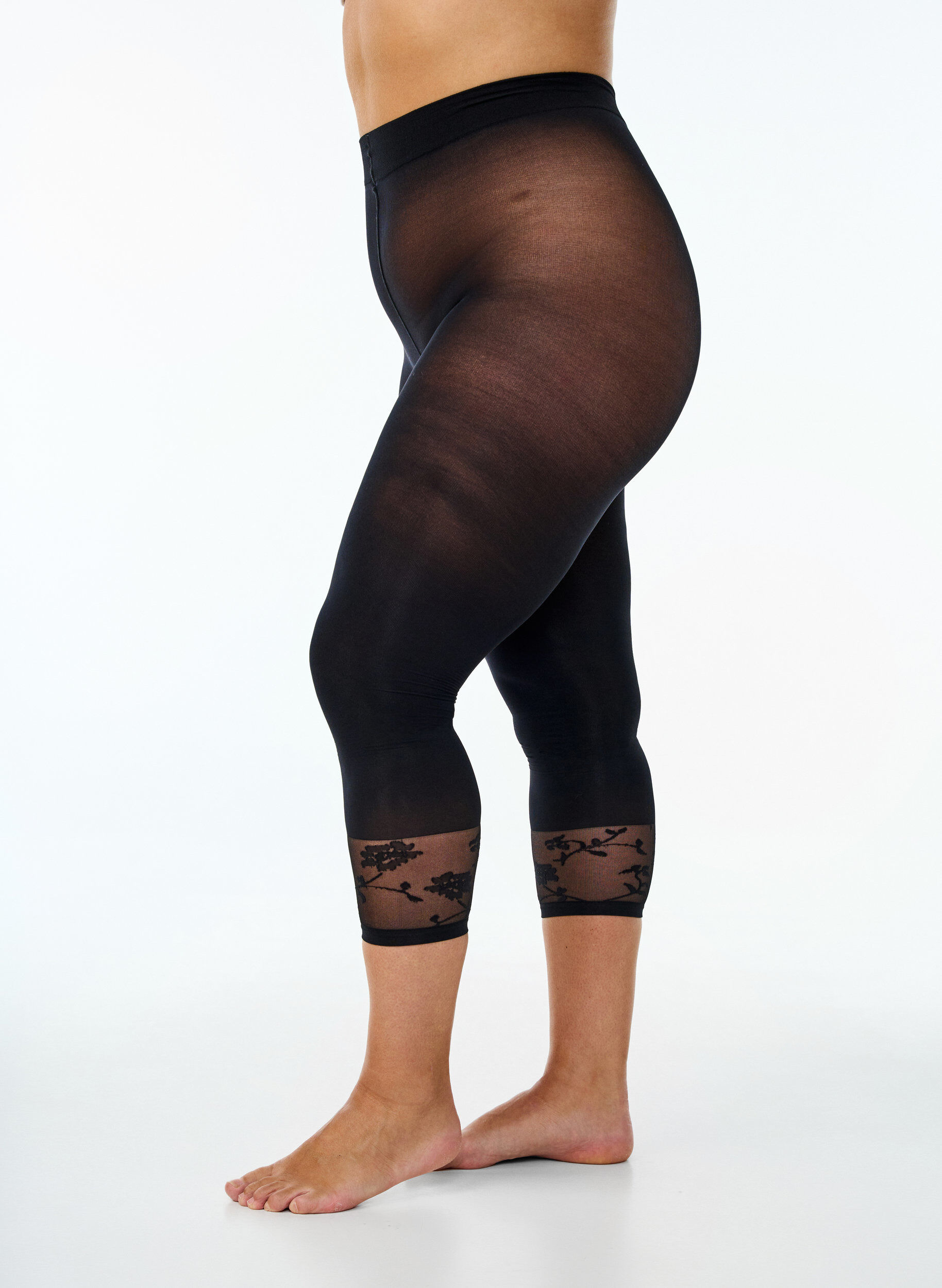 50 deniers strumpbyxor med spetskant, Svart, Model