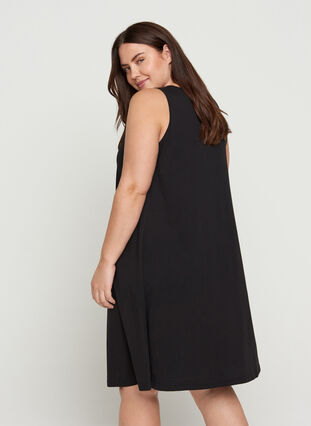 A-linjeformad klänning utan ärmar, Black NOIR, Model image number 1