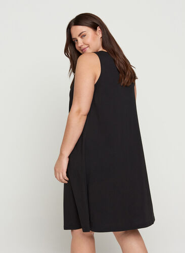 A-linjeformad klänning utan ärmar, Black NOIR, Model image number 1