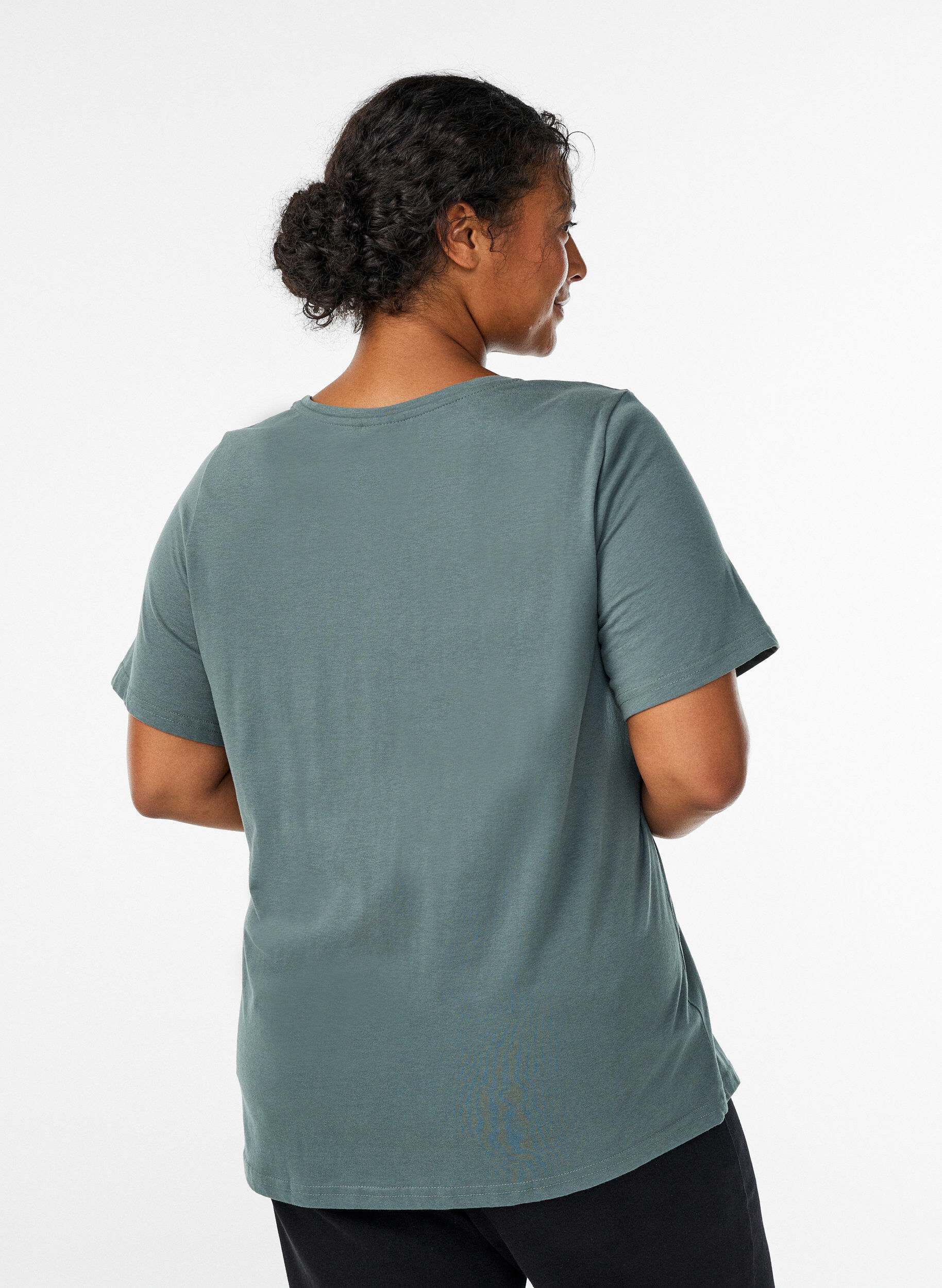 ZizziT-shirt med tryck, Gr&ouml;n, Model image number 2