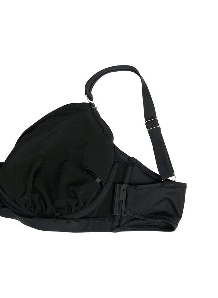 Bikini-bh med bygel och drapering, Svart, Packshot image number 3