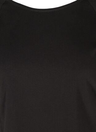 T-shirt i bomull med 2/4 ärmar, Black, Packshot image number 2