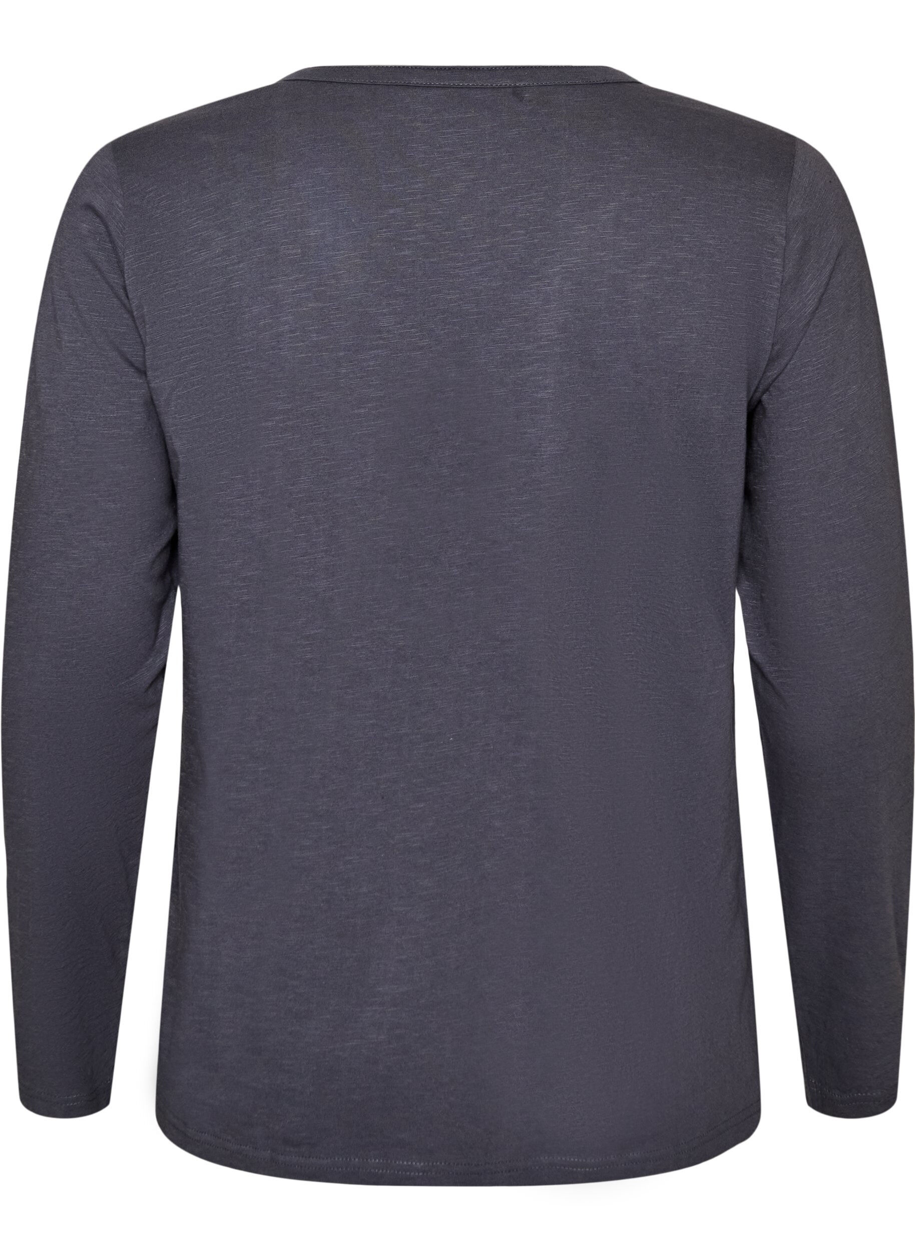 ZizziL&aring;ng&auml;rmad t-shirt med v-ringning och knappar, Bl&aring;, Packshot image number 1