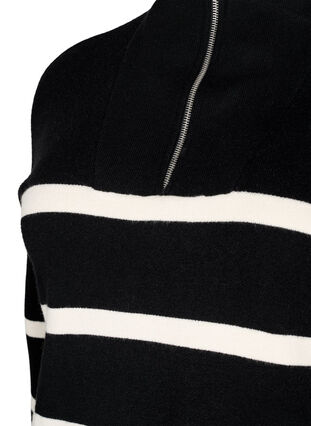 Randig tröja med hög krage	, Black w. Birch, Packshot image number 2