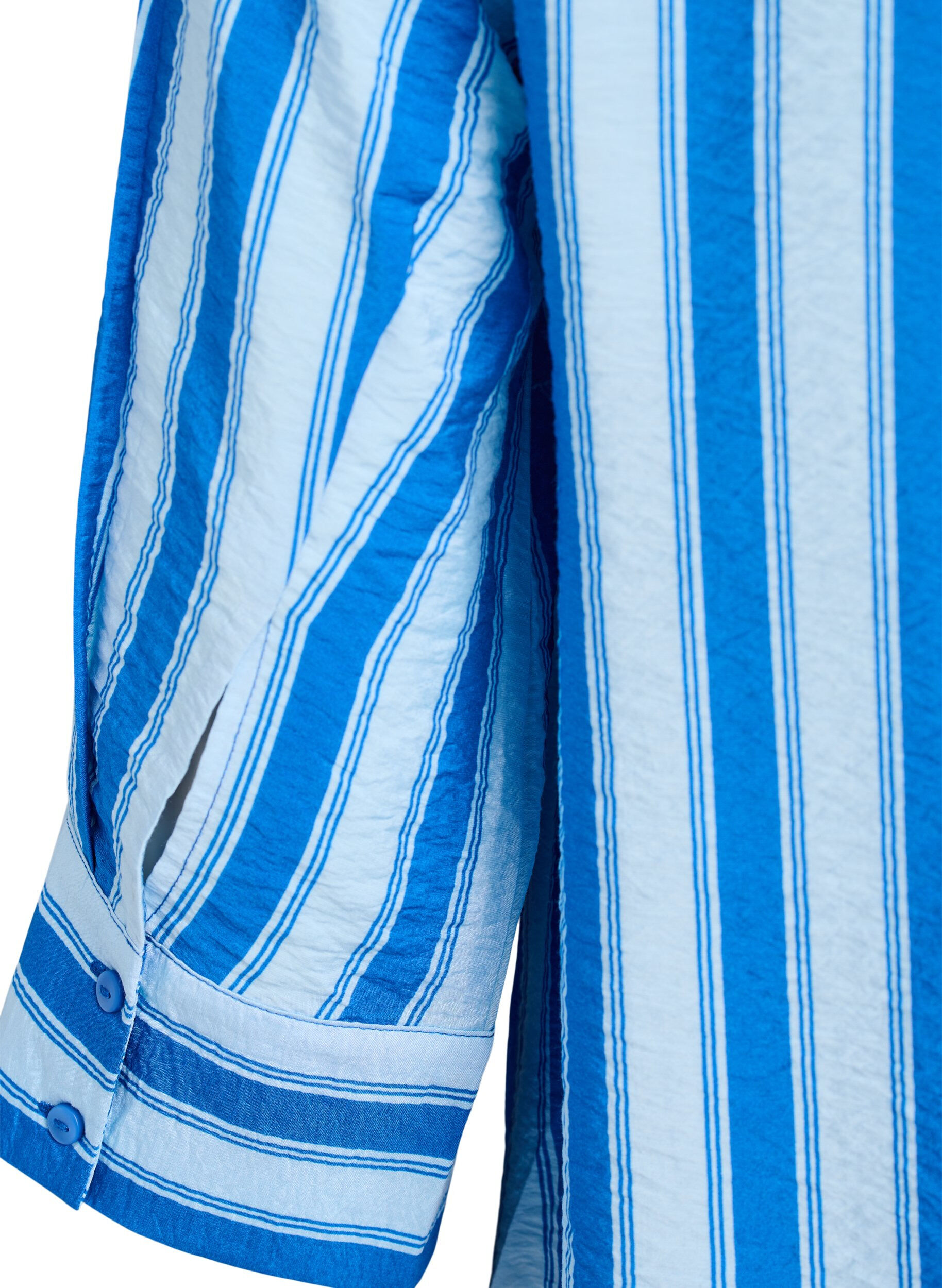 Zizzi Kort kl&auml;nning med krage och br&ouml;stficka, Bl&aring;, Packshot image number 3