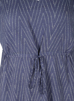 Mönstrad tunika med dragsko i midjan, Blue Indigo AOP, Packshot image number 2
