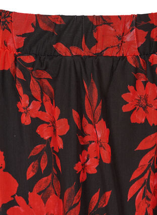 Kjol, Black w. red flower aop, Packshot image number 2