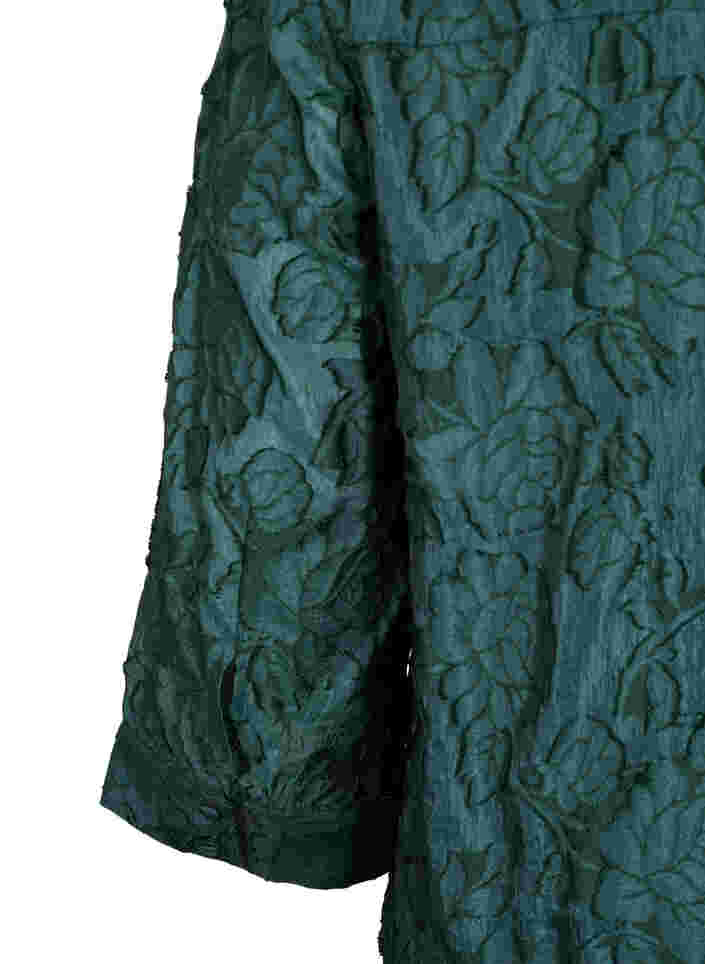 A-linjeformad jacquardklänning med volanger, Scarab, Packshot image number 3
