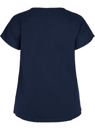 Randig t-shirt i bomull, Night Sky Solid, Packshot image number 1
