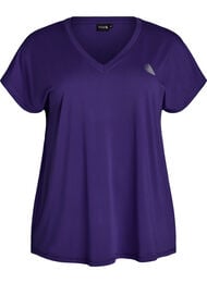 Tr&auml;nings t-shirt med v-ringning och l&ouml;s passform, Lila
