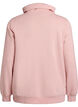 Sweatshirt med h&ouml;g krage och fickor, Rosa, Packshot image number 1