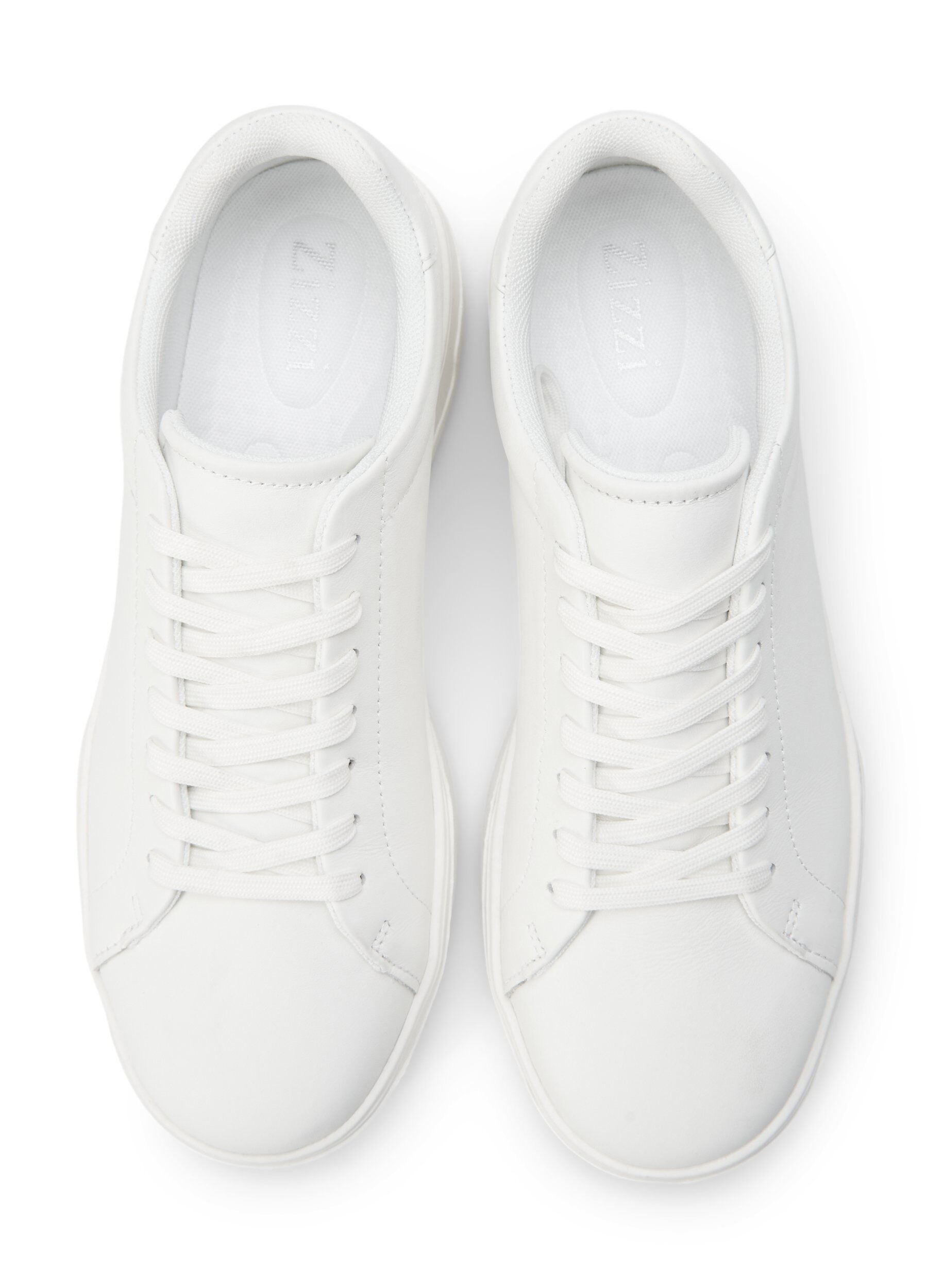 Zizzi Sneakers i l&auml;der med bred passform, White, Packshot image number 1