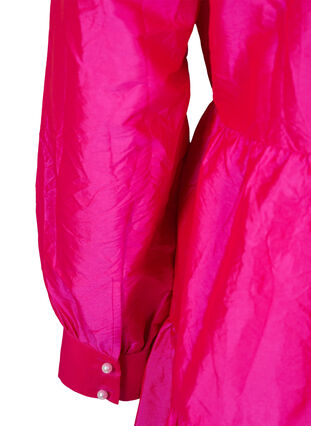 Glänsande klänning med A- linje och knytdetalj, Rose Violet, Packshot image number 3