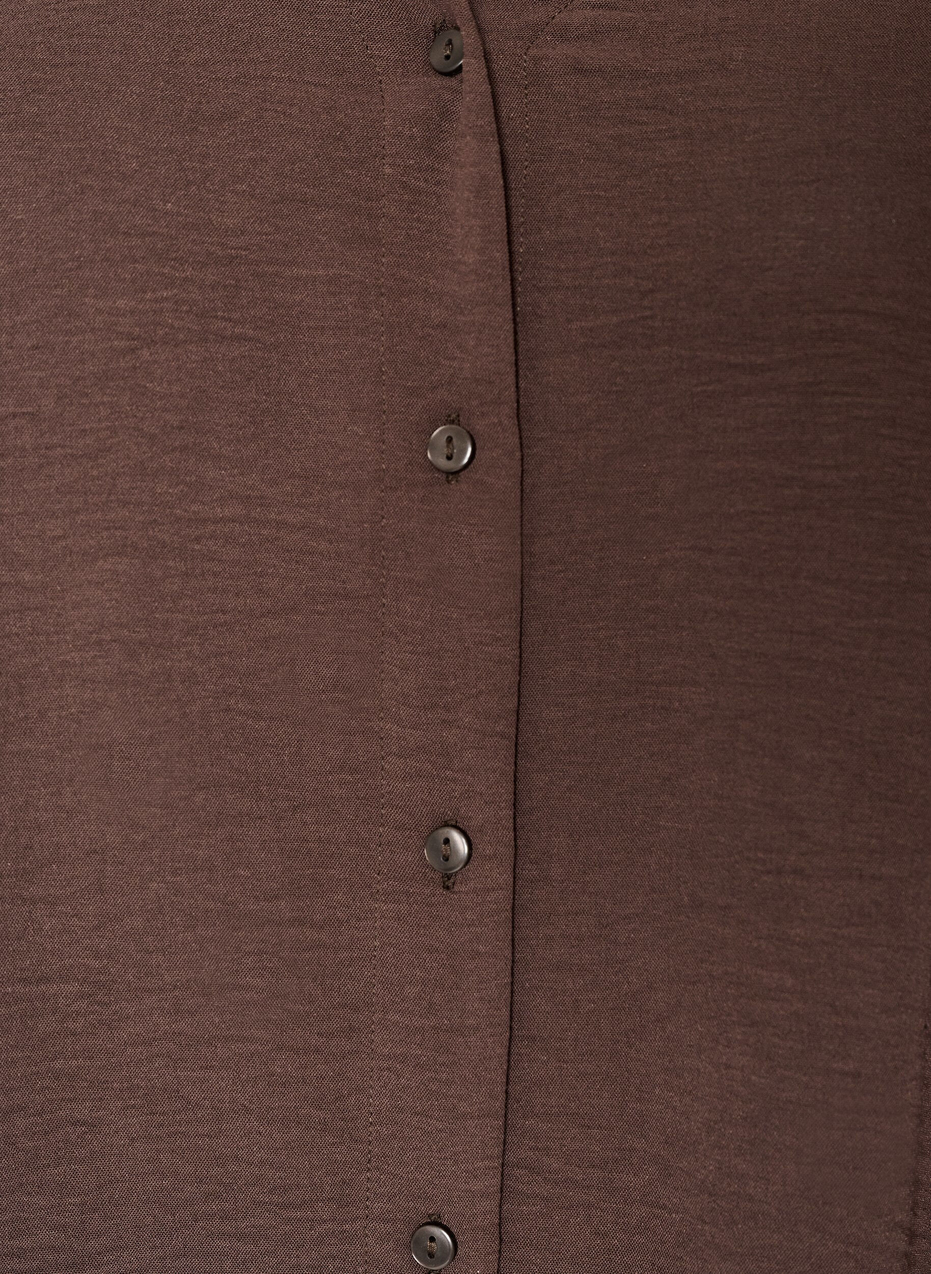 ZizziSkjortblus med v-ringning och 3/4-&auml;rm, Brun, Packshot image number 2