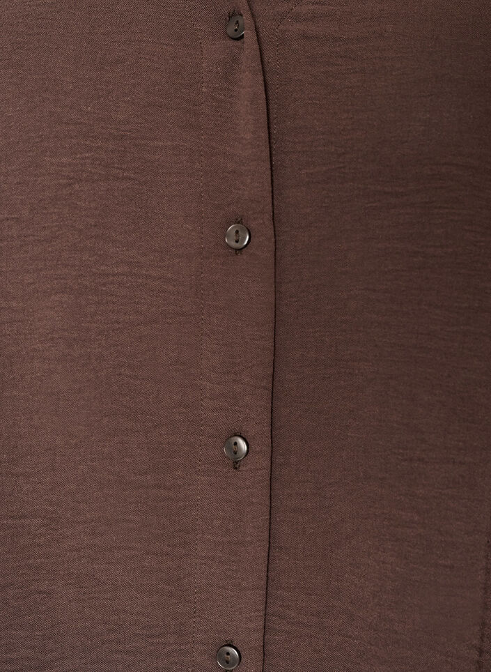 Skjortblus med v-ringning och 3/4-&auml;rm, Brun, Packshot image number 2