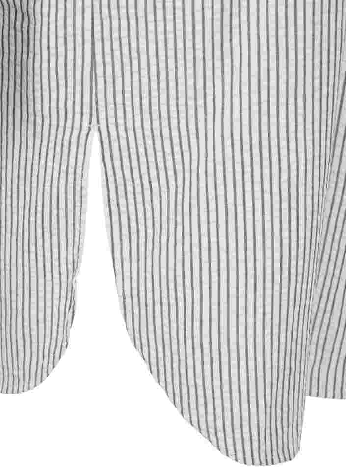 Randig skjortklänning i bomull, White Stripe, Packshot image number 3
