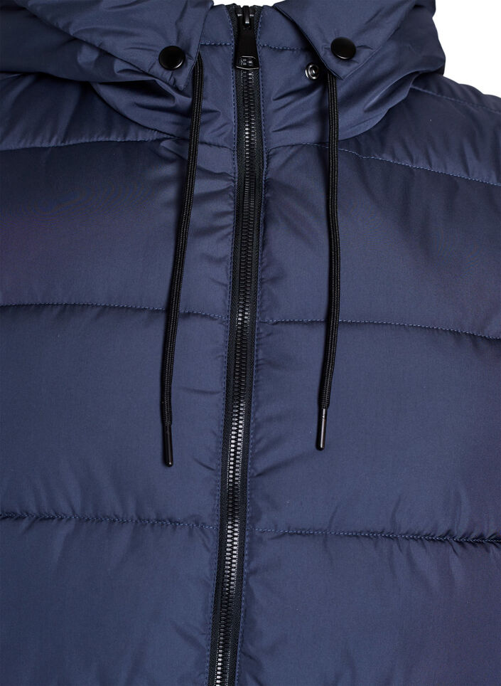 L&aring;ng v&auml;st med huva och fickor, Bl&aring;, Packshot image number 2