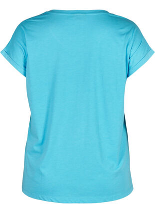 T-shirt i bomullsmix, RIVER BLUE Mel., Packshot image number 1