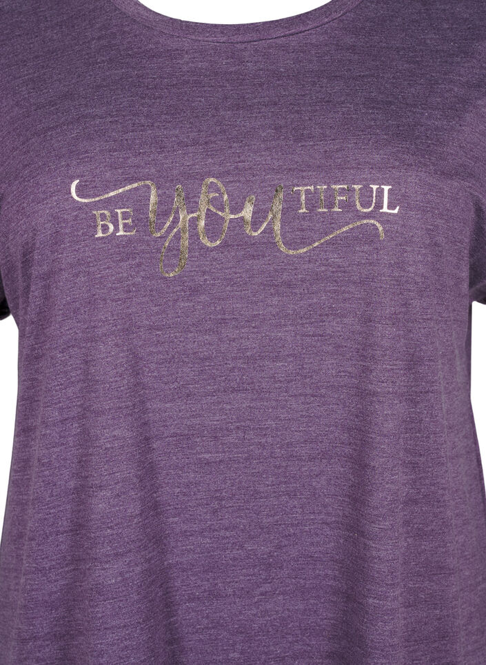 Kort&auml;rmat nattlinne med texttryck, , Packshot image number 2