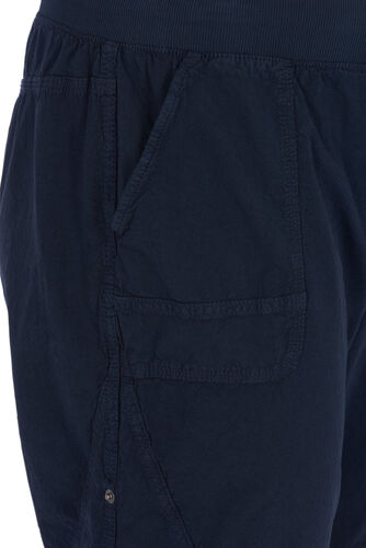 Lösa shorts i bomull med fickor, Night Sky, Packshot image number 2