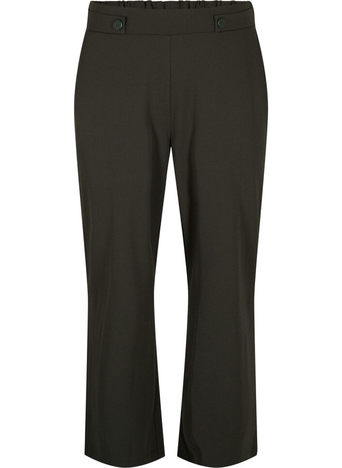 Löst sittande byxor med fickor, Grön, Packshot image number 0