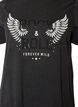 T-shirt i ekologisk bomull med tryck, Svart, Packshot image number 2