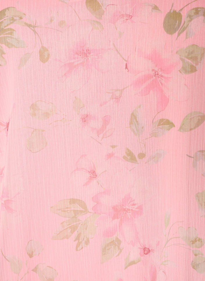 Chiffongblus med blommigt tryck och l&aring;nga &auml;rmar, Rosa, Packshot image number 2