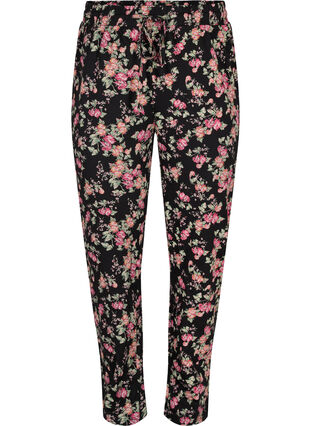 Pyjamasbyxor i bomull, Black Pink Oran Flow, Packshot image number 0