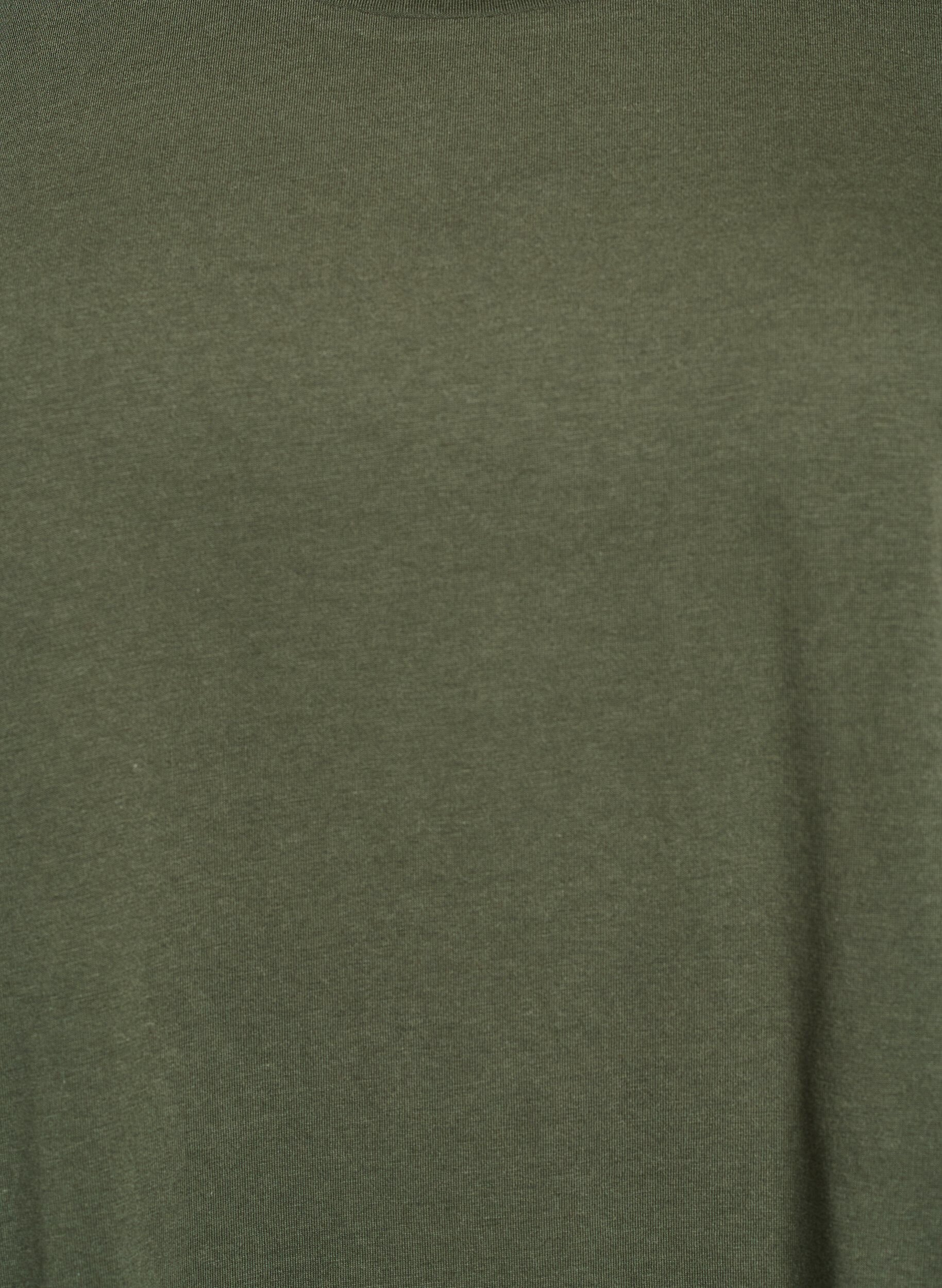 Zizzi Kort&auml;rmad t-shirt i bomullsblandning, Gr&ouml;n, Packshot image number 2