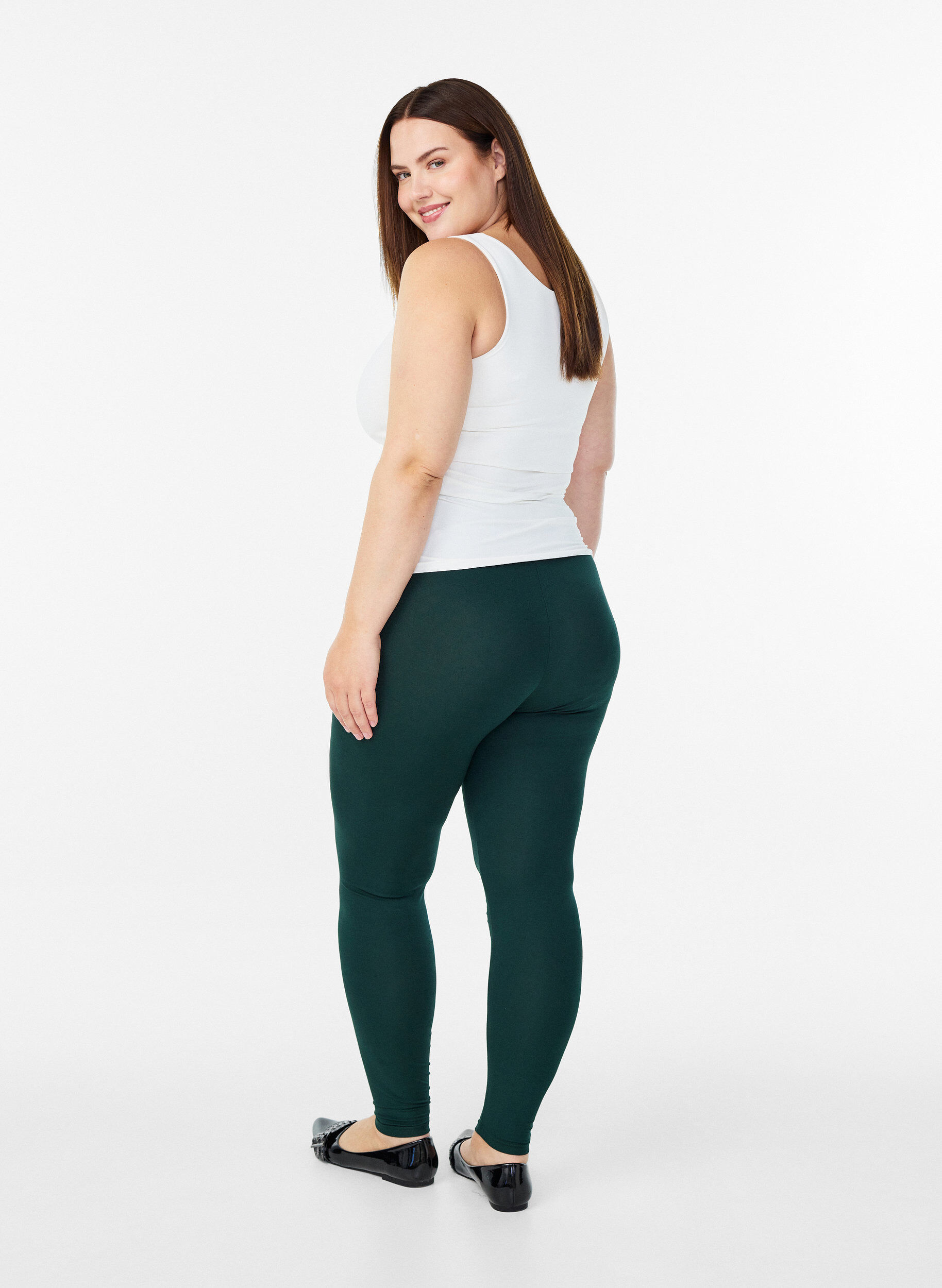 Zizzi Basleggings i viskos, Gr&ouml;n, Model image number 2