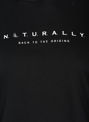 Sweatshirt med huva och print, Black, Packshot image number 2