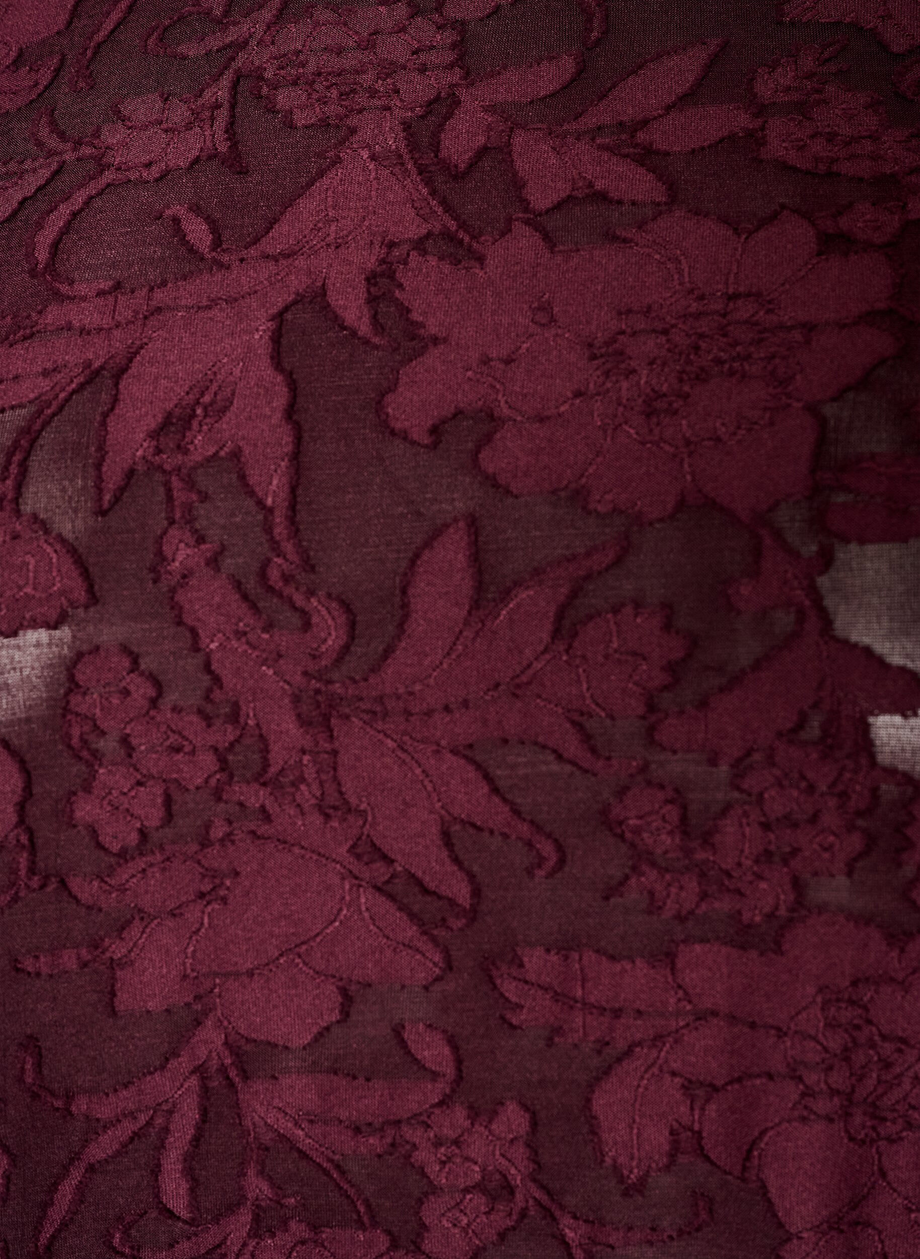 ZizziSkir blus med blommig textur och l&aring;nga &auml;rmar, R&ouml;d, Packshot image number 2