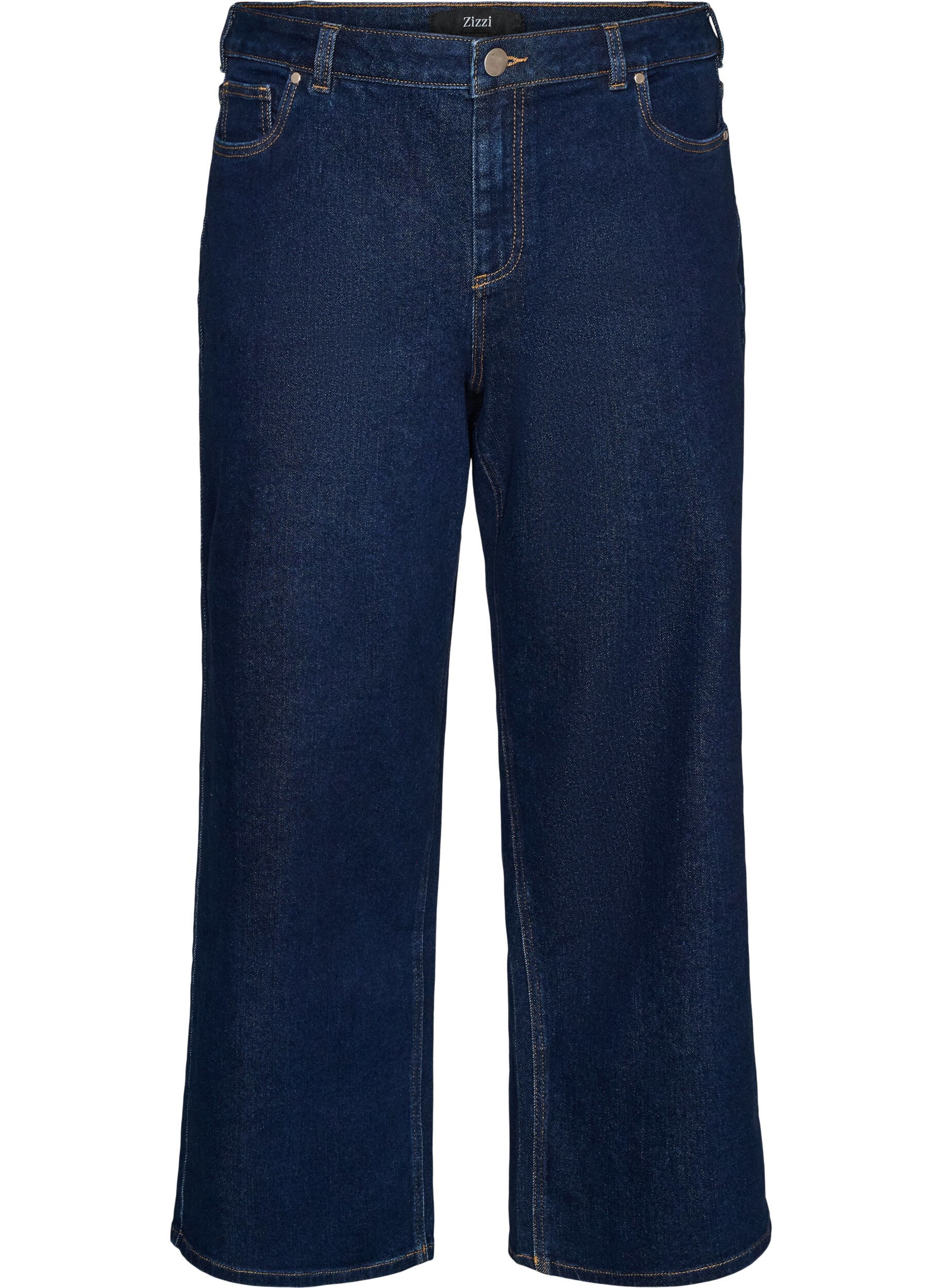 ZizziMyra jeans med h&ouml;g midja och bred passform, Bl&aring;, Packshot image number 0