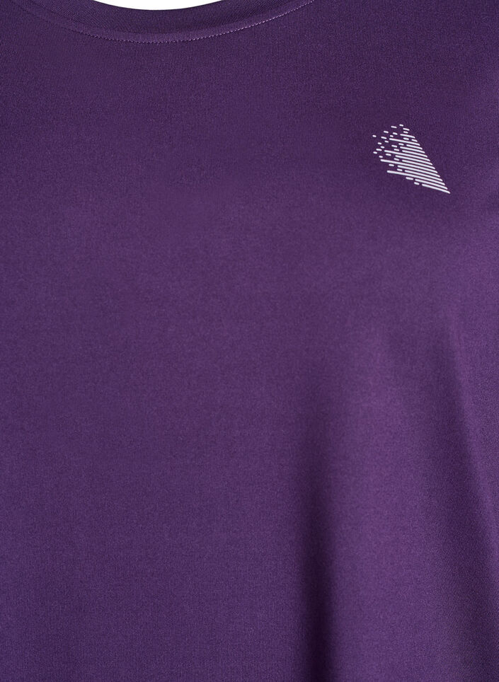 Tr&auml;ningsblus med trekvarts&auml;rm, Lila, Packshot image number 2