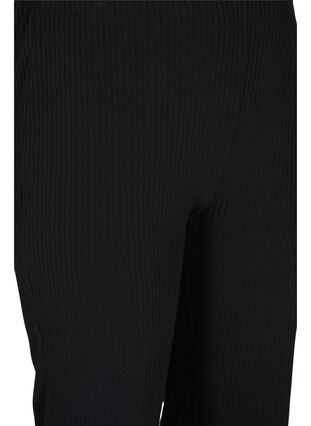 Ribbade leggings med vidd, Black, Packshot image number 2